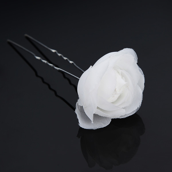 

Bridal Wedding Hair Accessories U-clip Yarn Flower Hairpin Headpiece
